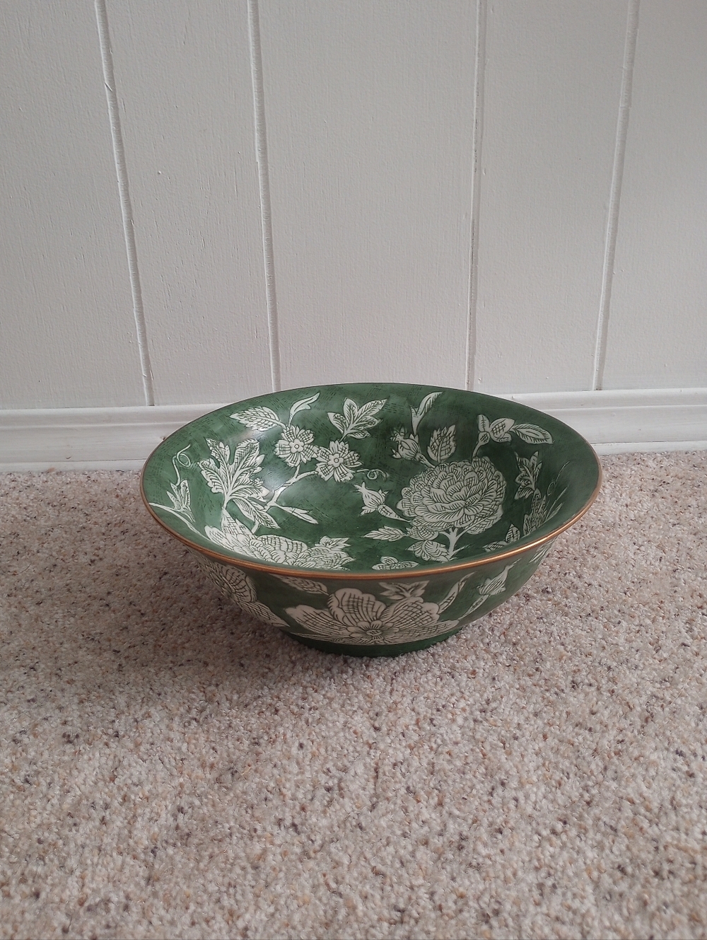 Andrea By Sadek Green & White Decor Bowl